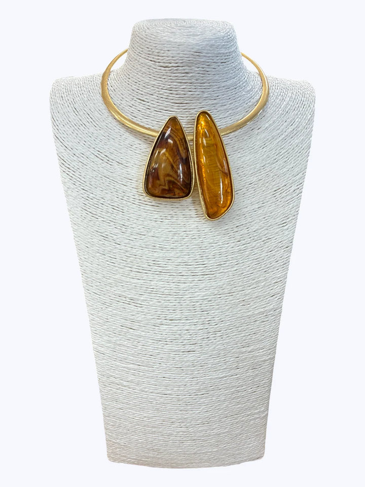 Geometric Pendant Choker Necklace