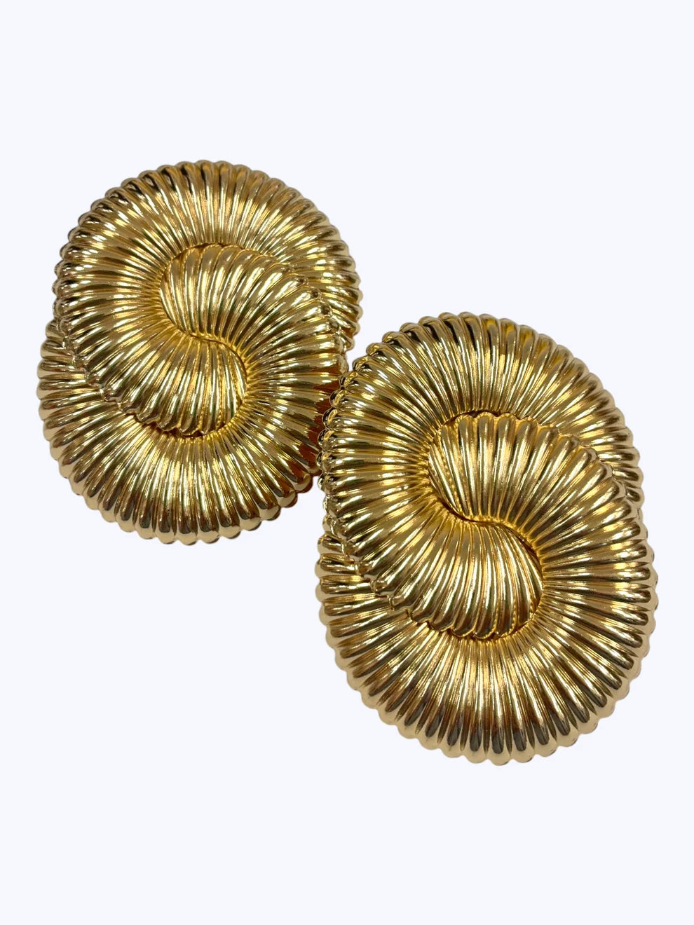 Ribbed Circle Link Earrings
