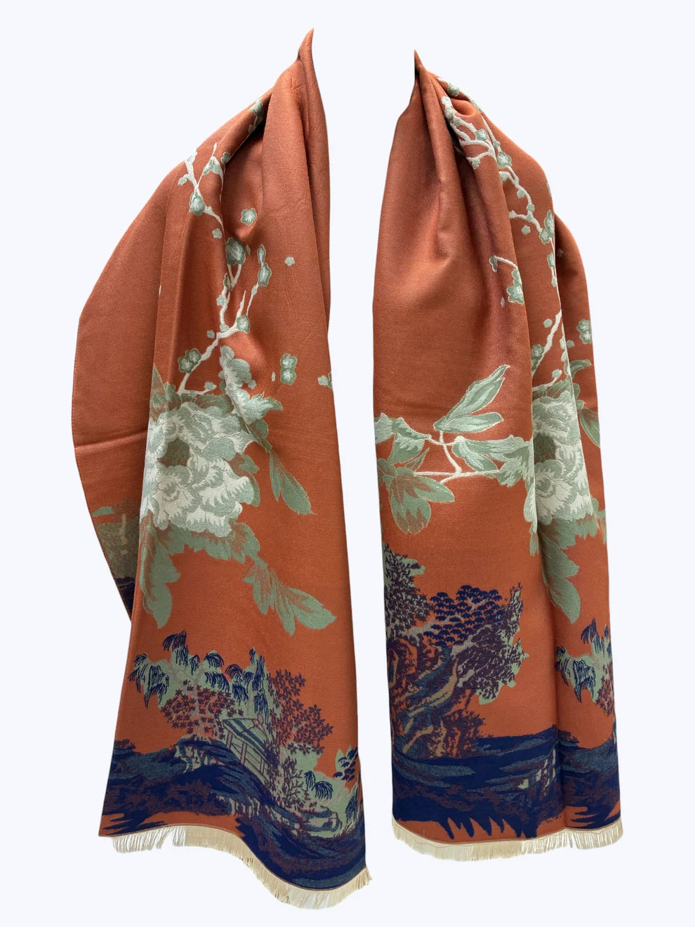 Scenic Tree Print Wrap Scarf