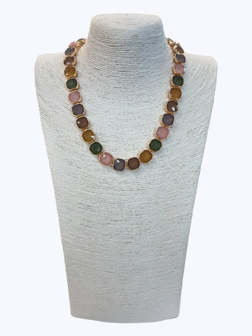 Faceted Crystal Stone Necklace