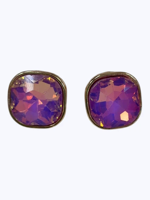 Iridescent Opal Stud Earrings