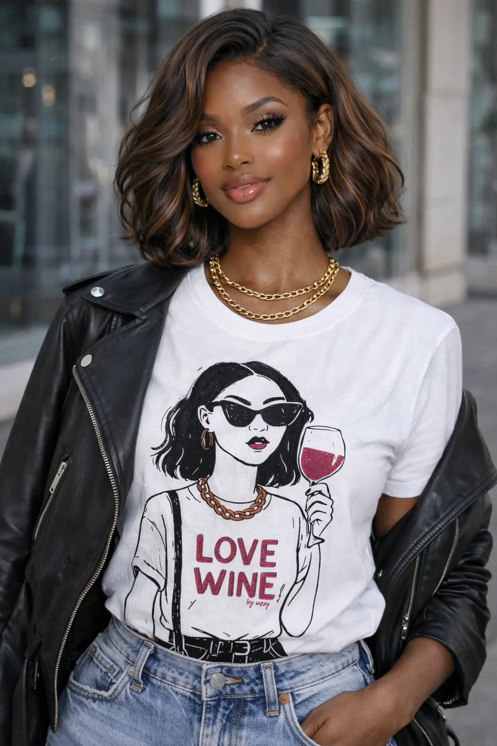 WINE STONES PRINTED T-SHIRT
