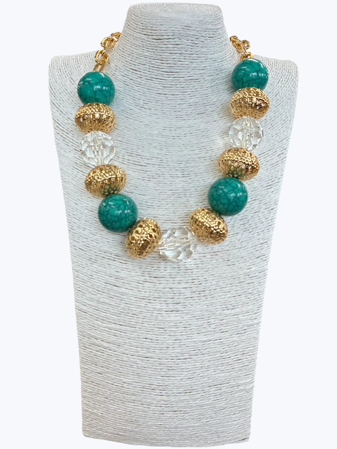Turquoise Bead Statement Necklace |