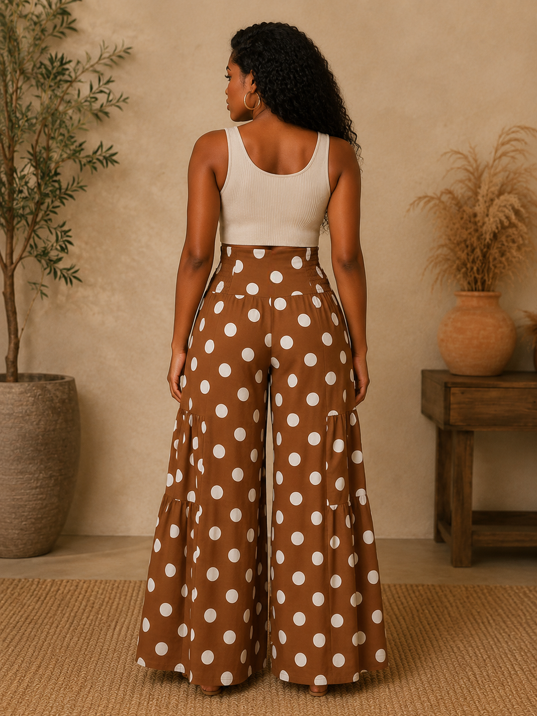 POLKADOT WIDE LEG PANTS