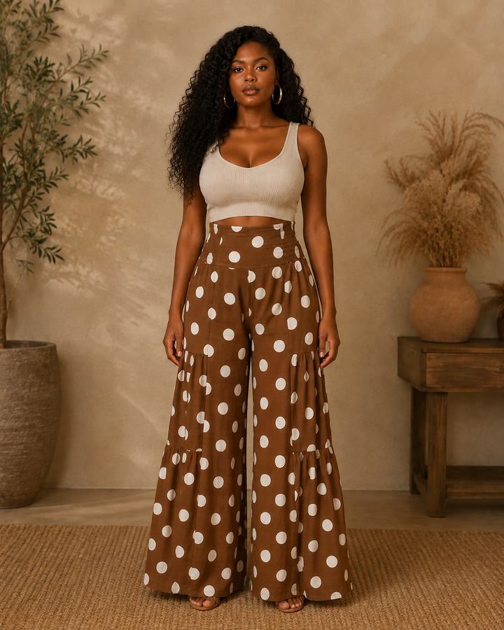 POLKADOT WIDE LEG PANTS