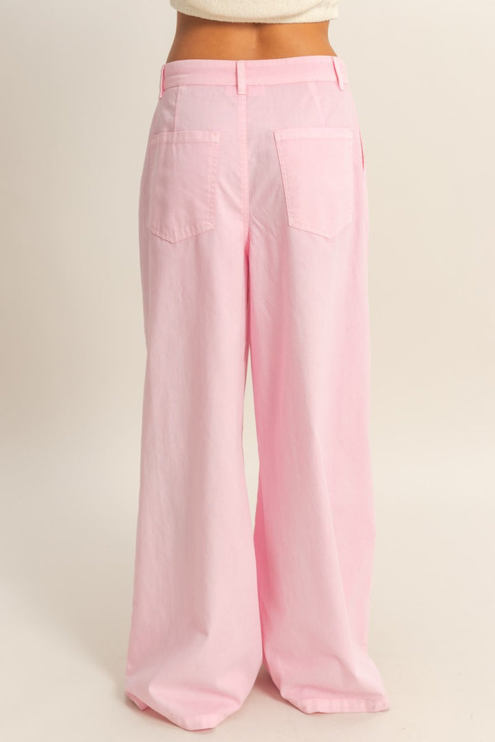 High Waist Basic Wide Leg Pants