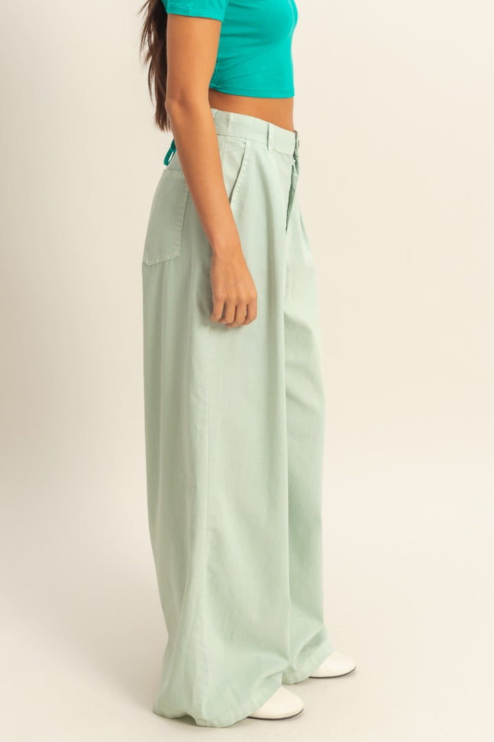 High Waist Basic Wide Leg Pants