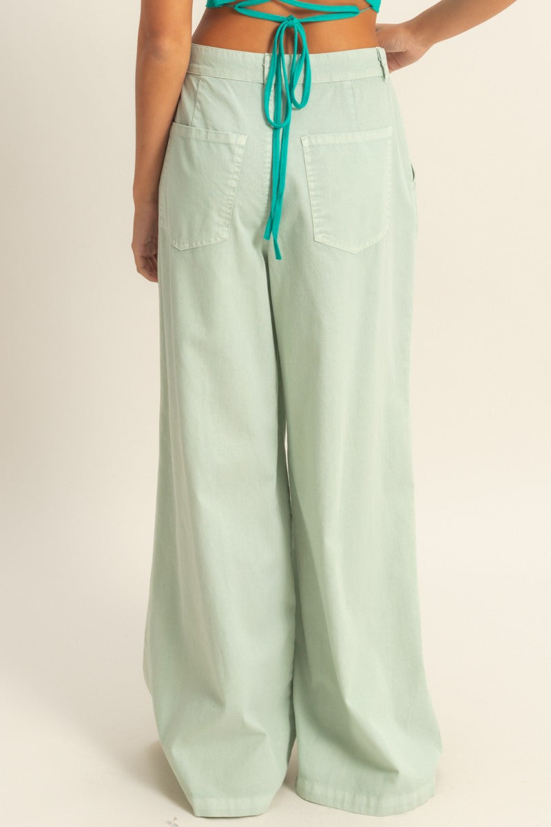 High Waist Basic Wide Leg Pants