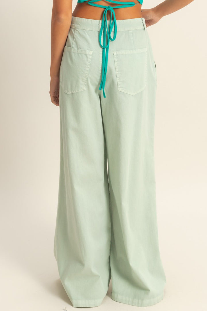 High Waist Basic Wide Leg Pants