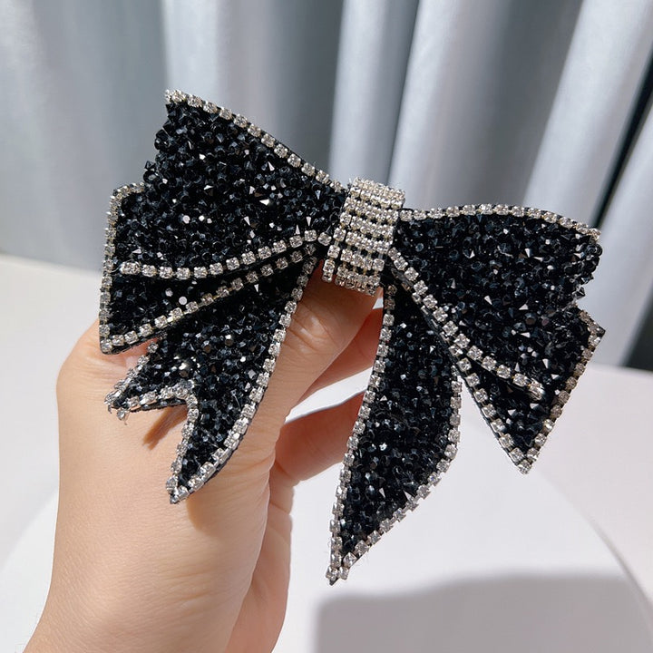 Vintage Black Crystal Bow Elegance