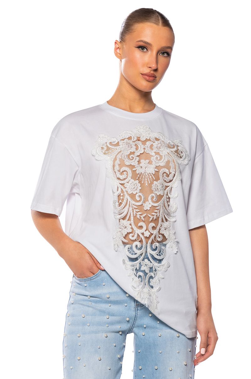Tshirt Lace Panel  Lace