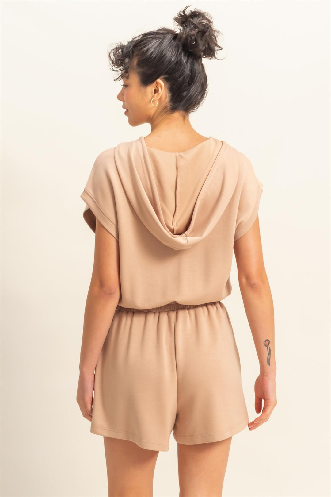 Half Zip Hooded Romper