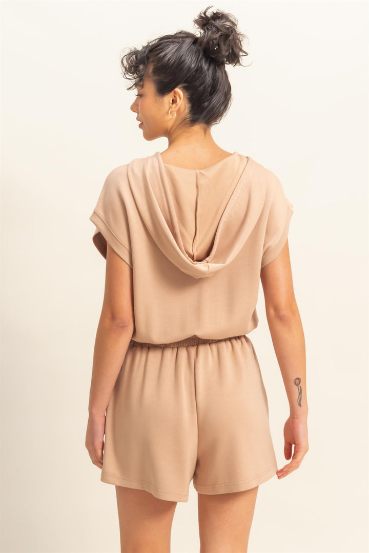 Half Zip Hooded Romper