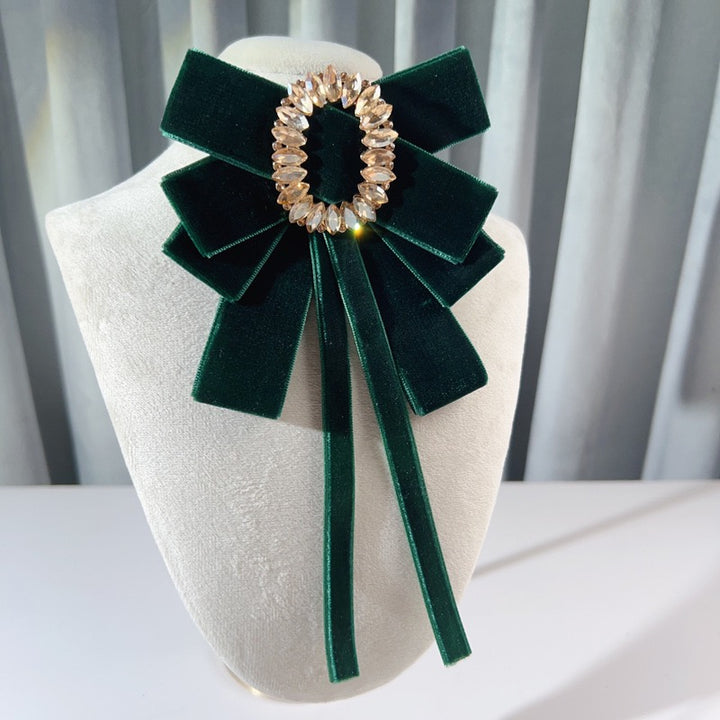 Vintage Velvet Rhinestone Bow Tie