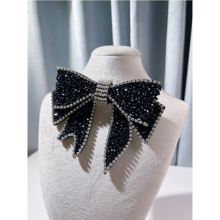Vintage Black Crystal Bow Elegance