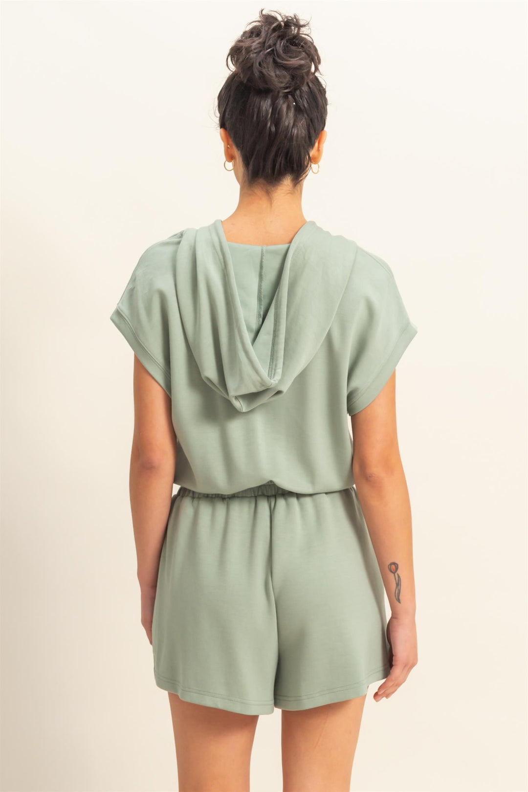 Half Zip Hooded Romper