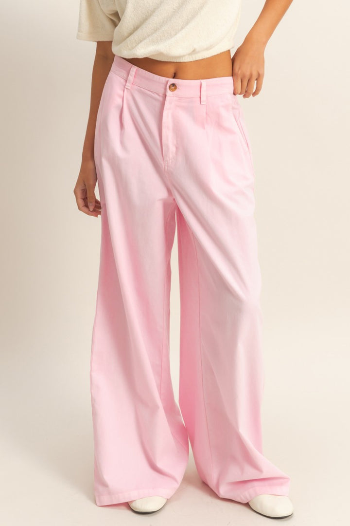 High Waist Basic Wide Leg Pants
